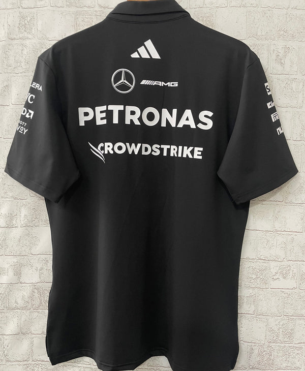 Mercedes AMG Petronas F1 Black 2025 POLO Team T Shirt image 2