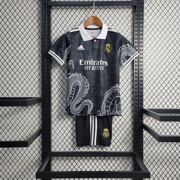 Buy Real Madrid Black Dragon 2025-26 Kids jersey set image 0