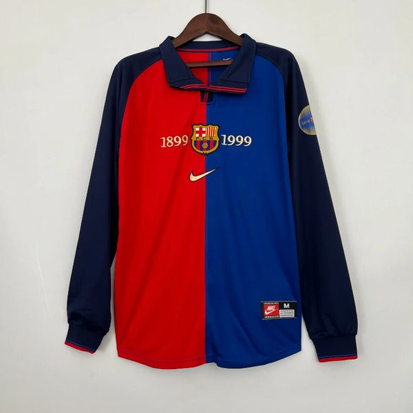 Barcelona Home 1999 (100) Year OLD Full sleeves Retro Jersey image 0