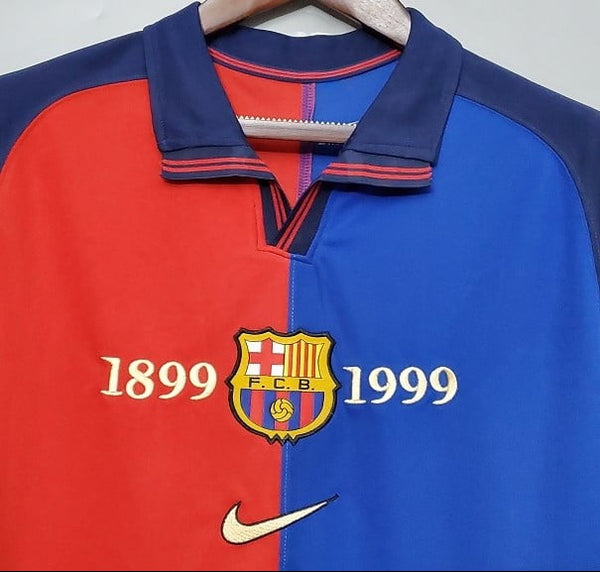 Barcelona Home 1999 (100) Year OLD Full sleeves Retro Jersey image 1
