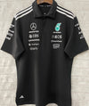 Mercedes AMG Petronas F1 Black 2025 POLO Team T Shirt image 0